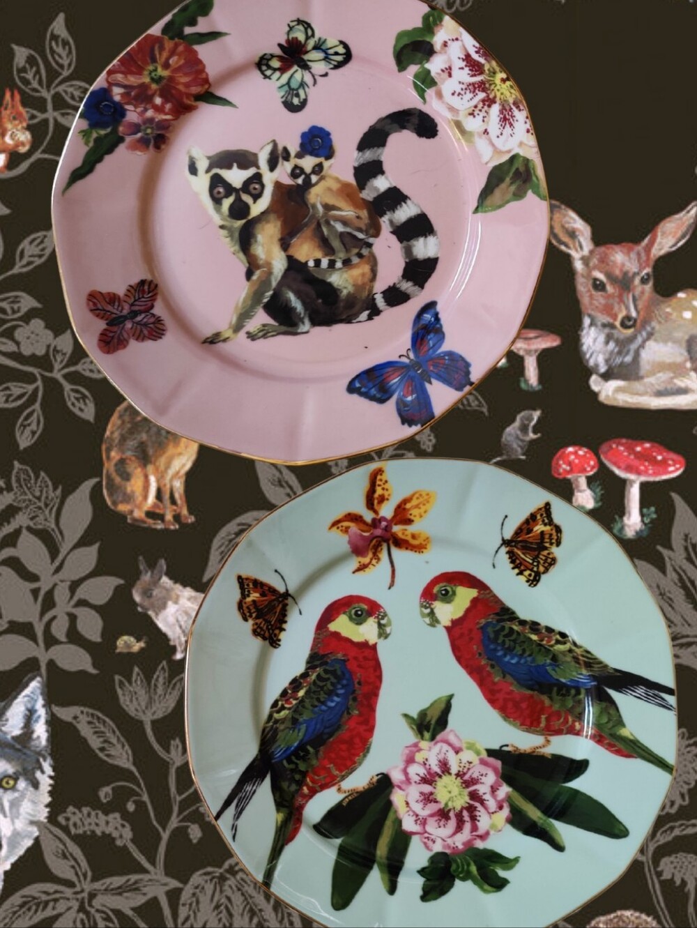 Nathalie Lete for Anthropologie Lemur & Parrot Titania Plates